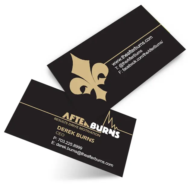 Business Cards for the AfterBurns fitness and personal training company.
